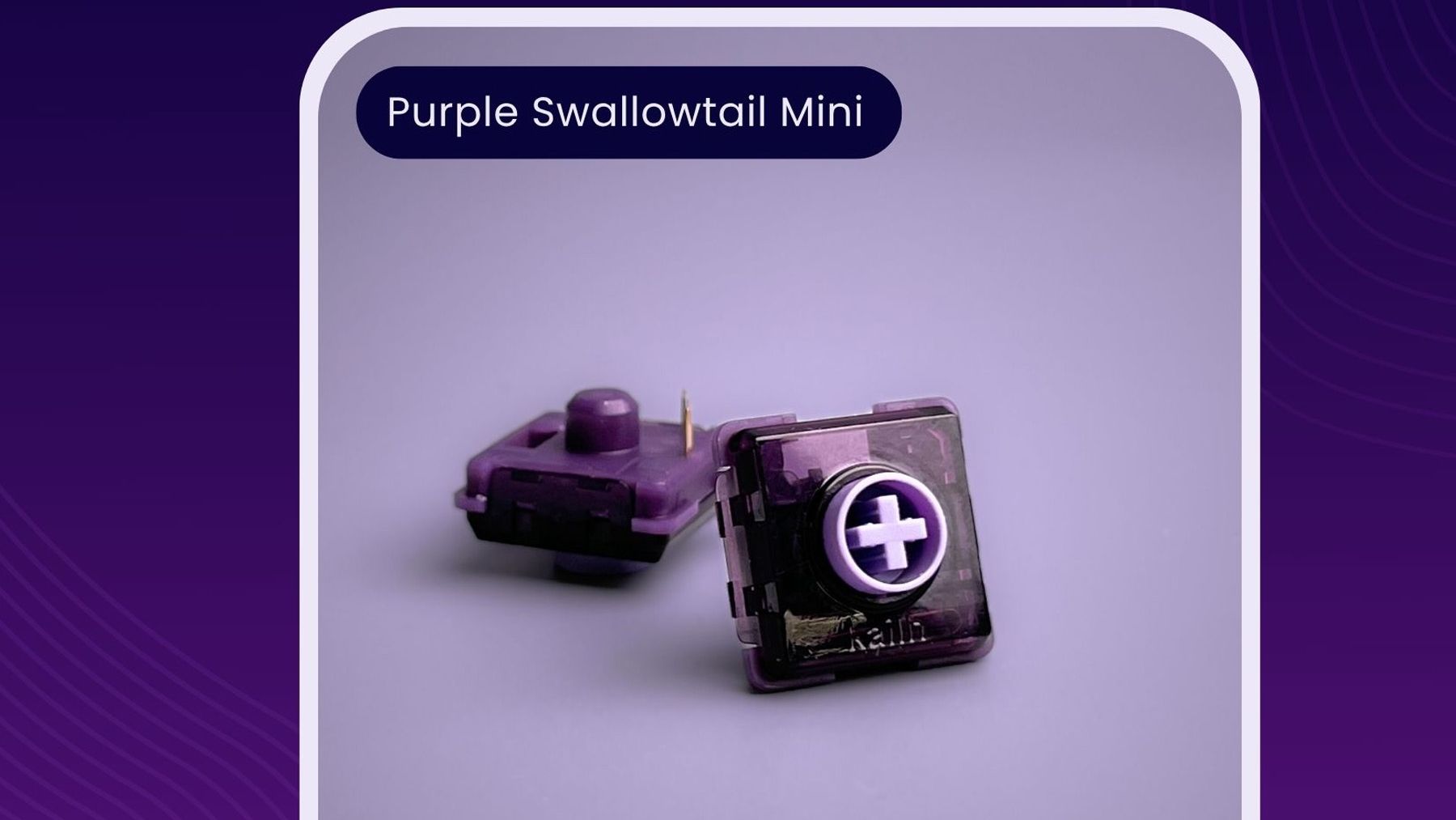 The Kailh Purple Swallowtail Mini switch is a silent, lightweight, and advanced actuation fast-acting switch designed for both typing and gaming enthusiasts looking for a quiet experience.